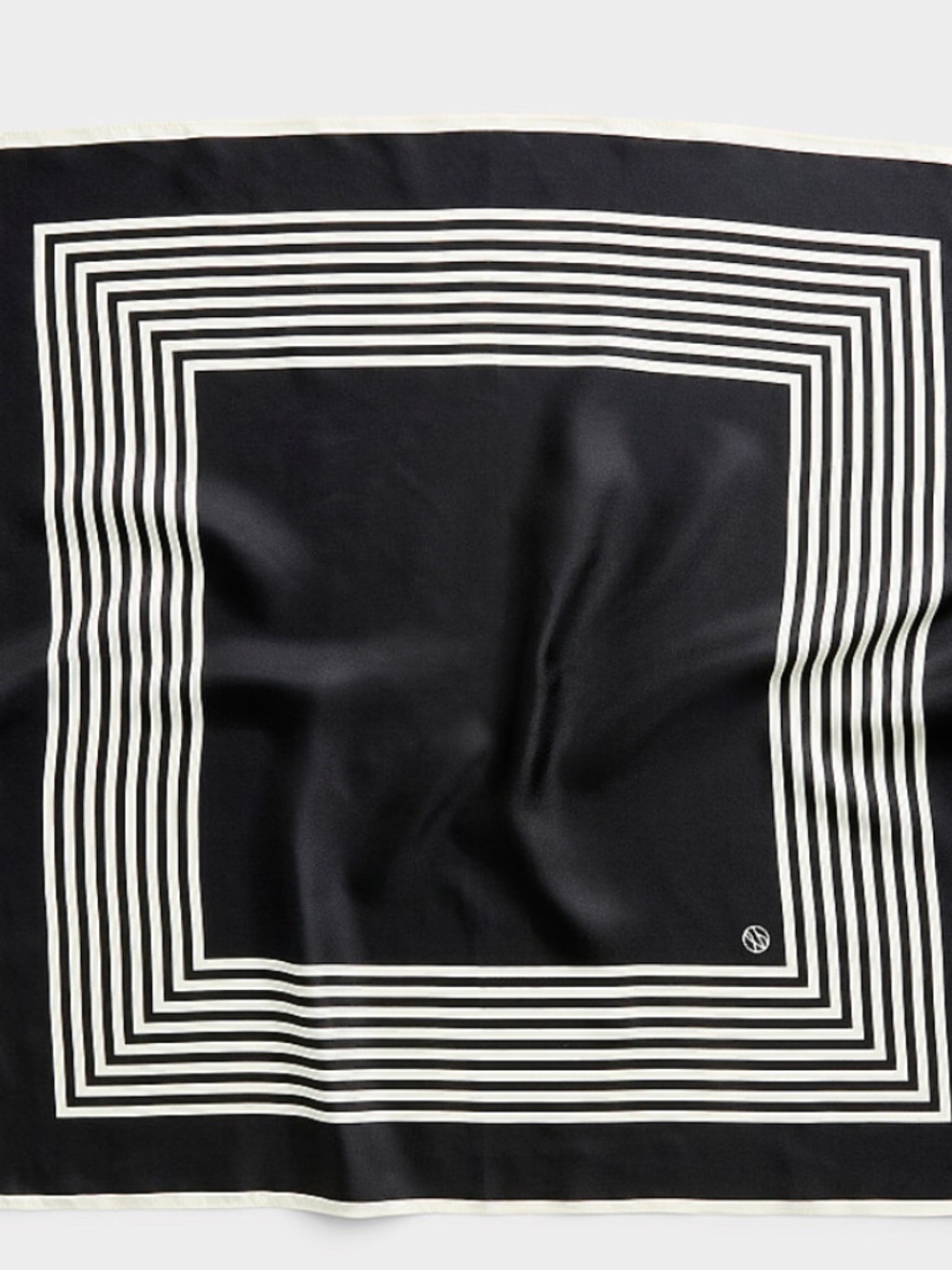 Lescarf Black & White Striped Silk Scarf | 100% Silk | Minimalist